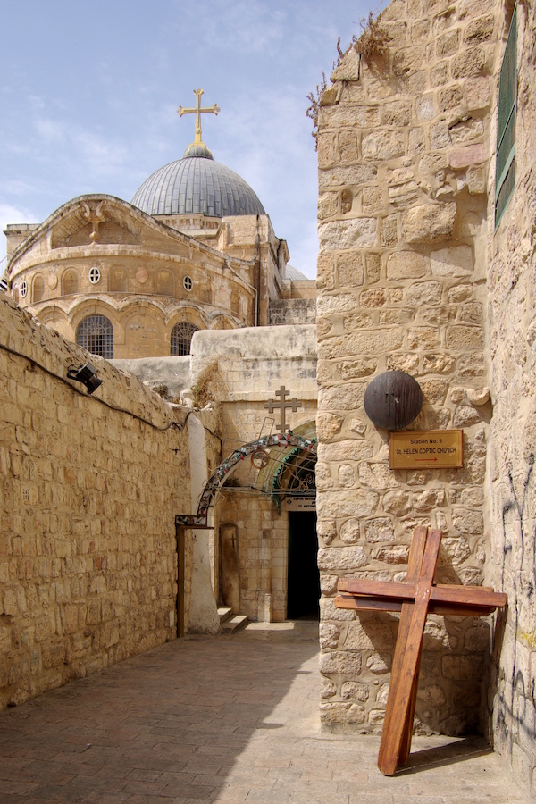 Church of the Holy Sepulchre, Jerusalem. Regarded as The place where Jesus was crucified and the tomb where he was buried and resurrected. 