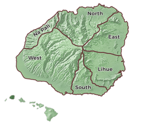 kauai hawaii regions map