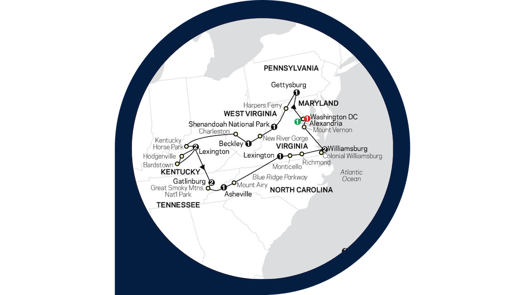 Southern US Tour Map