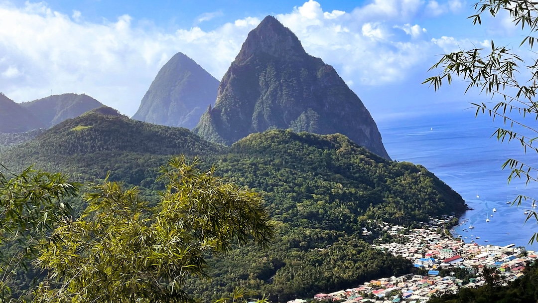 The Pitons in St. Lucia for a Caribbean destination wedding